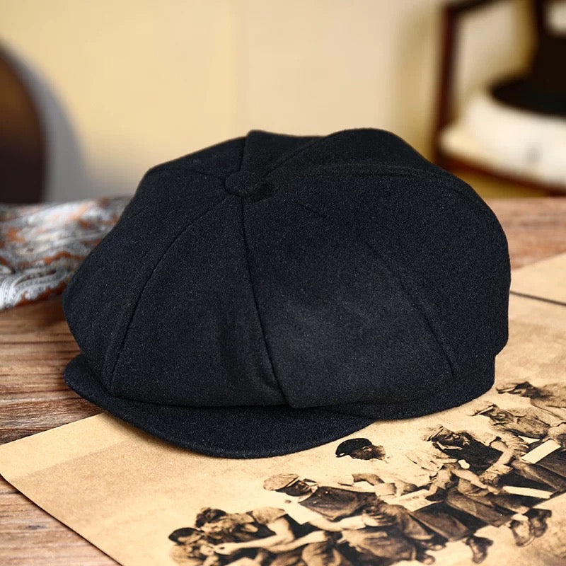 Unisex 8 panel Newsboy Wool Cap