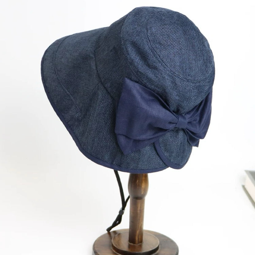 Wide Brim Bucket Hat with Bow Tie MsPineappleCrafts