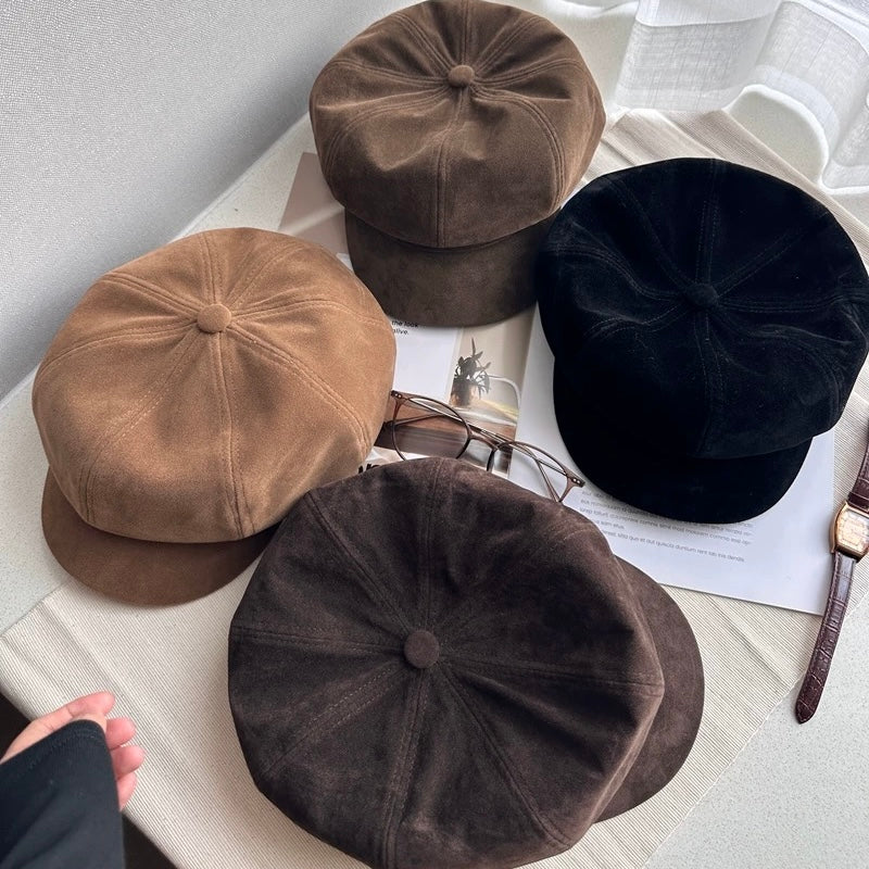 Unisex Suede Newsboy Cap Mspineapplecrafts