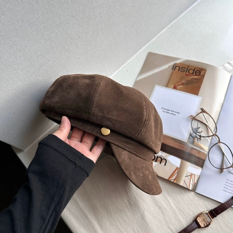 Unisex Suede Newsboy Cap Mspineapplecrafts