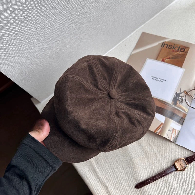Unisex Suede Newsboy Cap Mspineapplecrafts