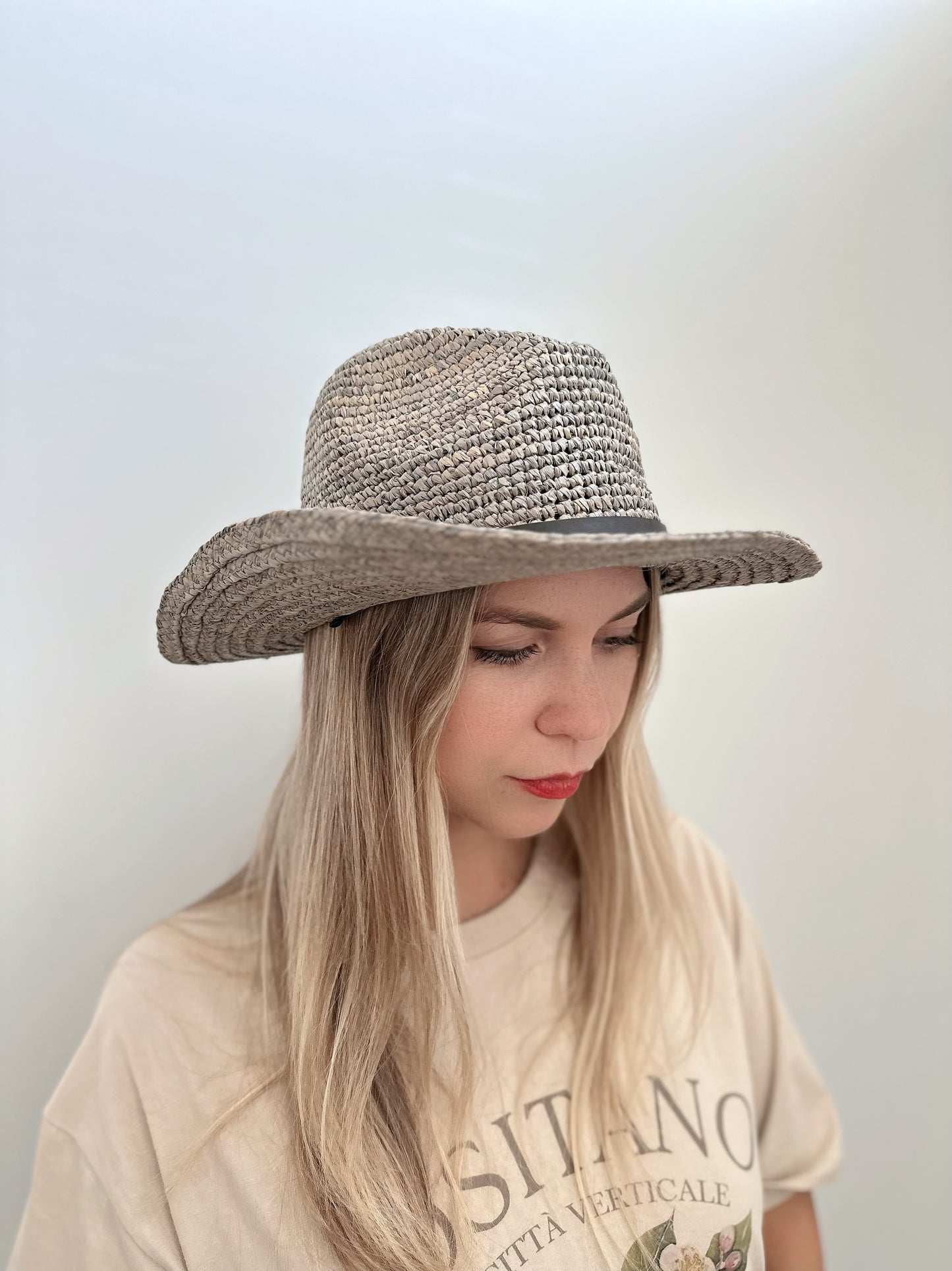 Raffia Straw Panama Fedora Hat Mspineapplecrafts