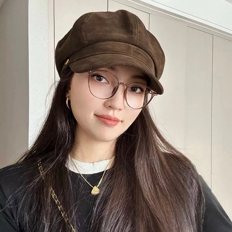 Unisex Suede Newsboy Cap Mspineapplecrafts