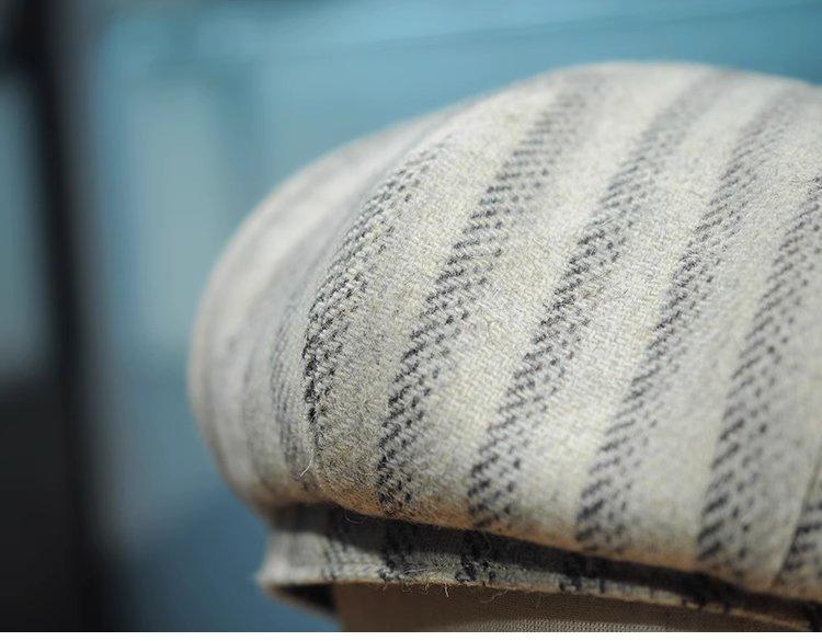 Oversized Herringbone Striped Beret - Mspineapplecrafts