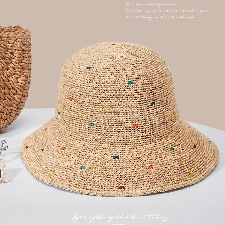 Foldable Raffia Straw Hat for Women Mspineapplecrafts