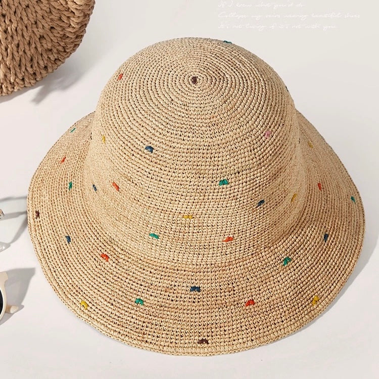 Foldable Raffia Straw Hat for Women Mspineapplecrafts