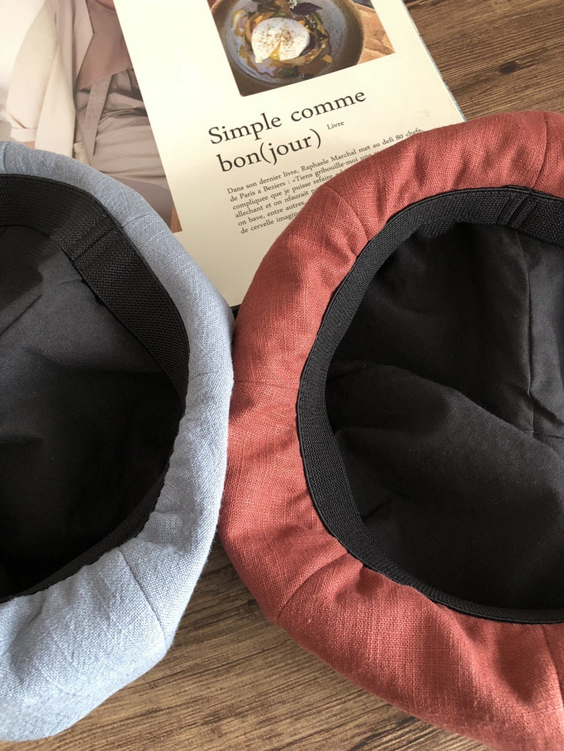 Summer Linen Blend Beret MsPineappleCrafts