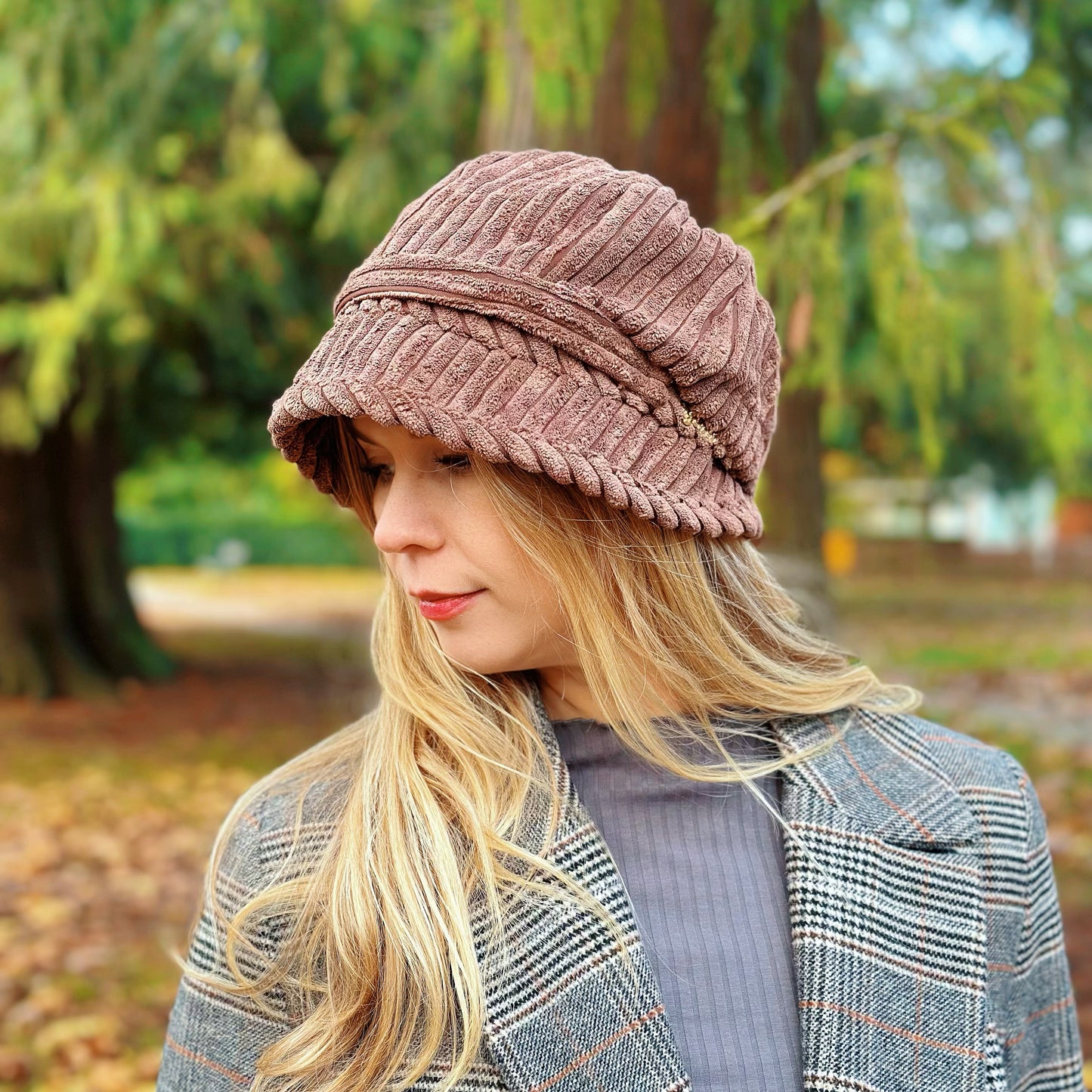 Winter Corduroy Bucket Hat for Women