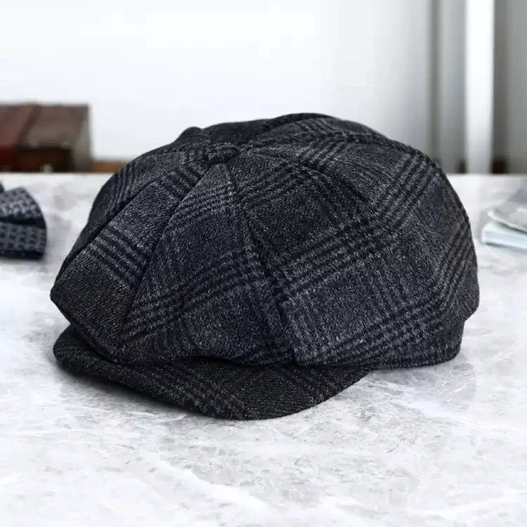 Unisex 8 panel Newsboy Wool Cap