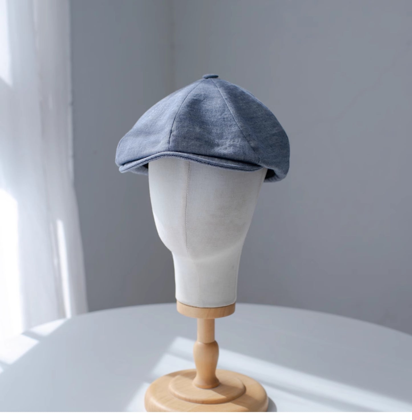 Short Brim Linen Newsboy Cap MsPineappleCrafts
