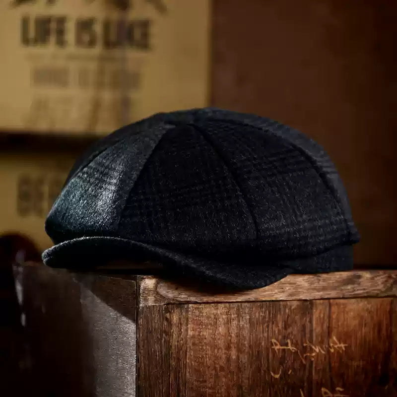 Unisex 8 panel Newsboy Wool Cap