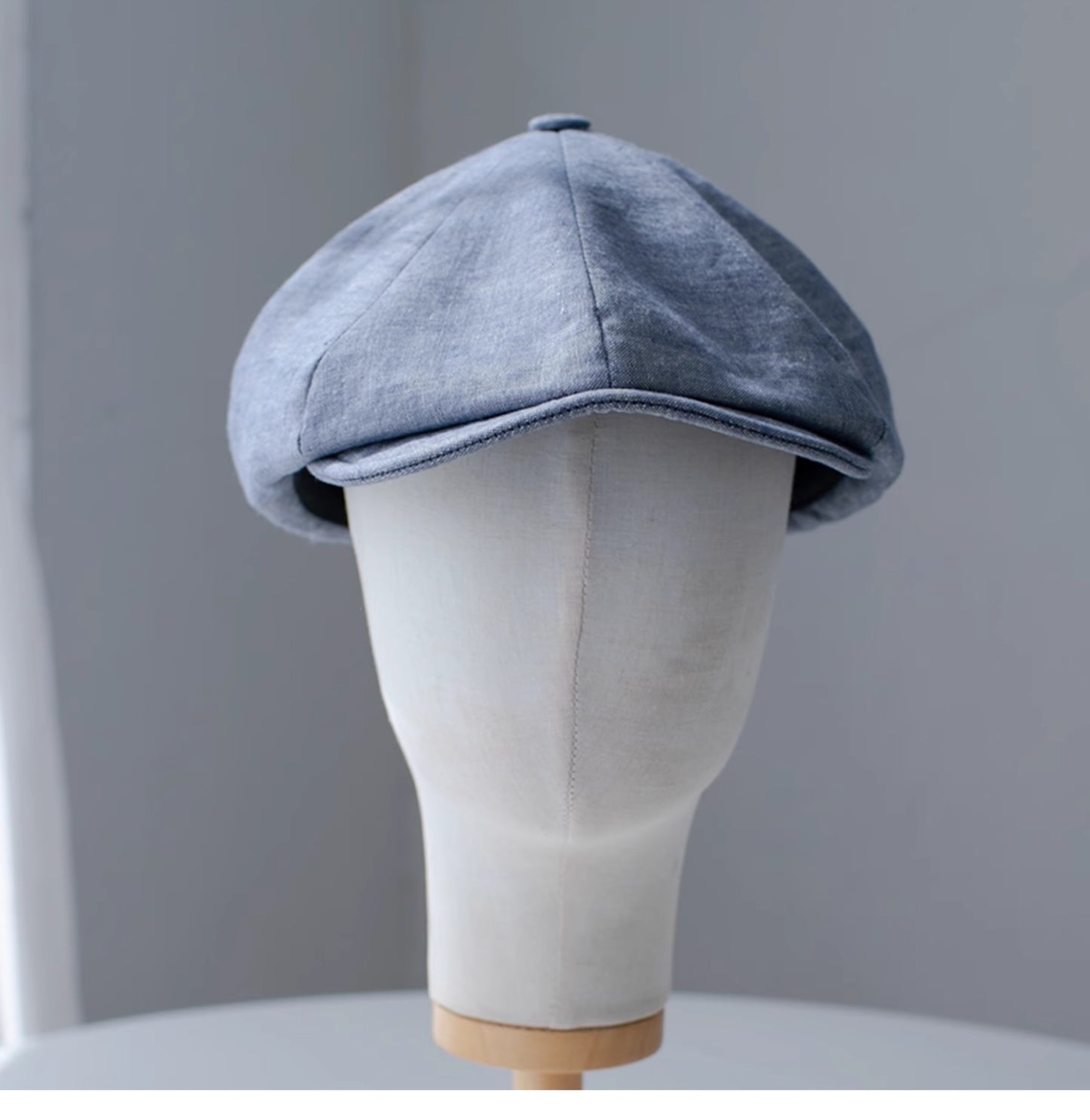 Short Brim Linen Newsboy Cap MsPineappleCrafts