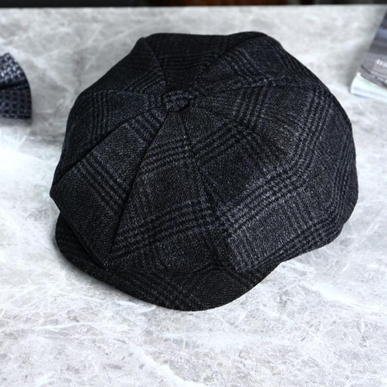 Unisex 8 panel Newsboy Wool Cap