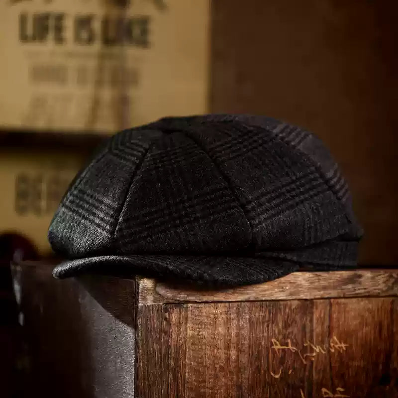 Unisex 8 panel Newsboy Wool Cap