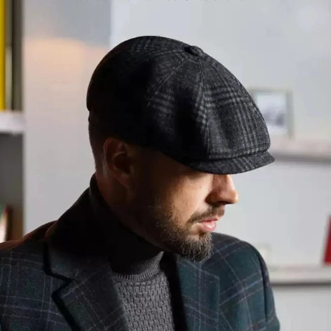 Unisex 8 panel Newsboy Wool Cap