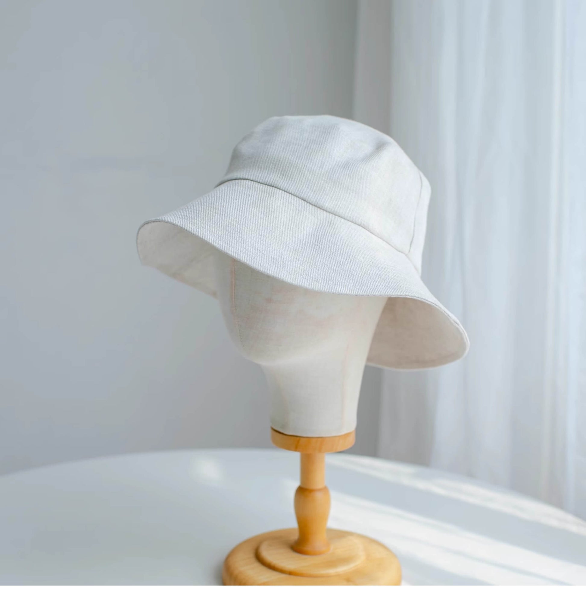 Linen Bucket Hat-Minimalist Design MsPineappleCrafts
