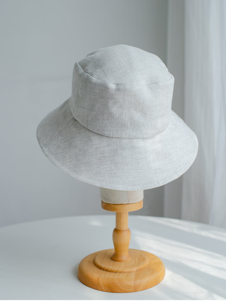 Linen Bucket Hat-Minimalist Design MsPineappleCrafts