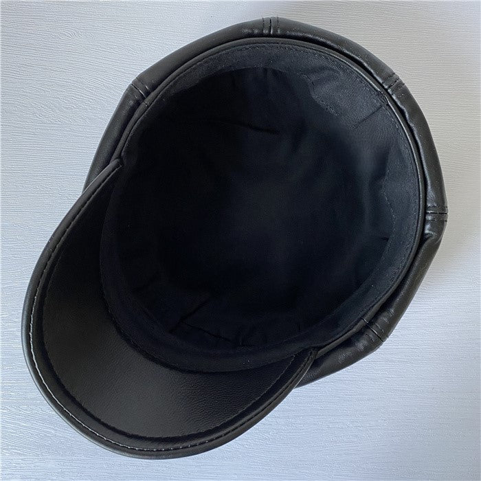 Genuine Leather Short Brim Newsboy Cap MsPineappleCrafts