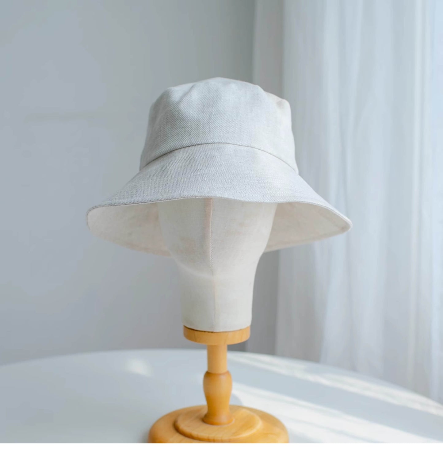 Linen Bucket Hat-Minimalist Design MsPineappleCrafts