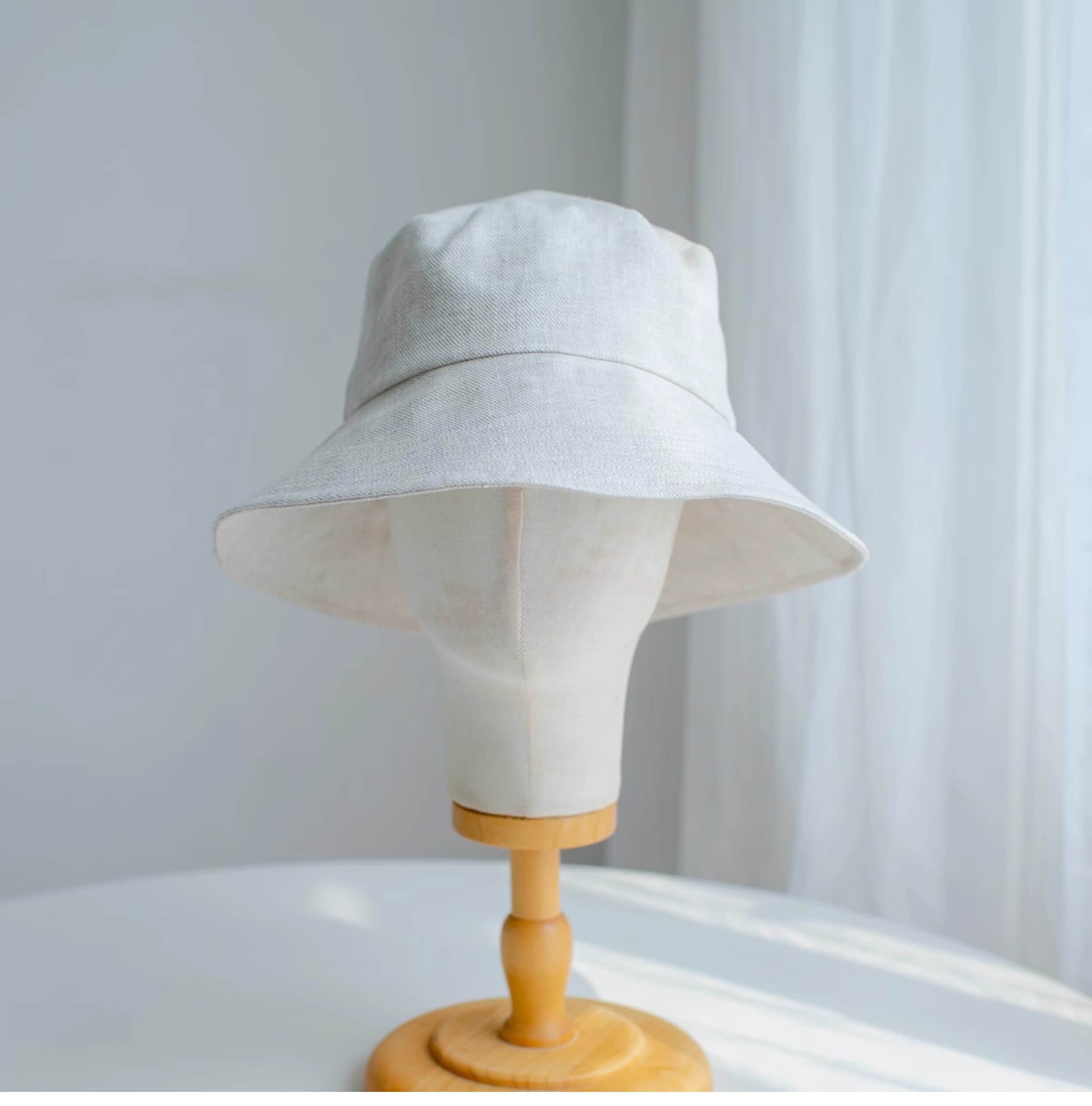 Linen Bucket Hat-Minimalist Design MsPineappleCrafts