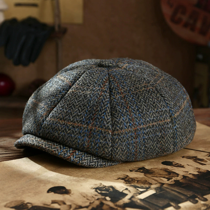 Unisex 8 panel Newsboy Wool Cap