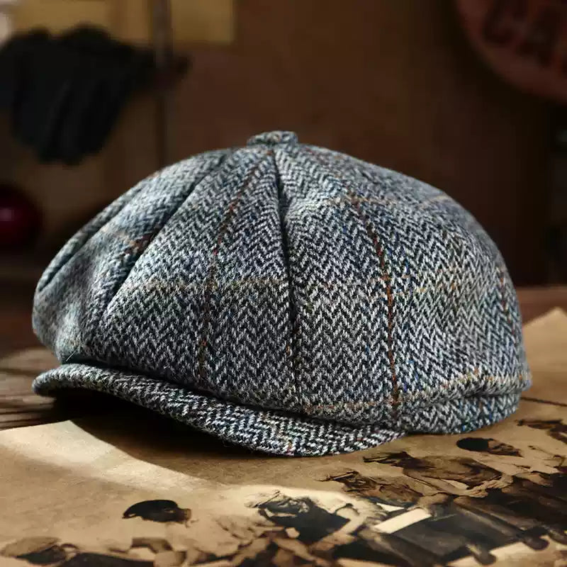 Unisex 8 panel Newsboy Wool Cap