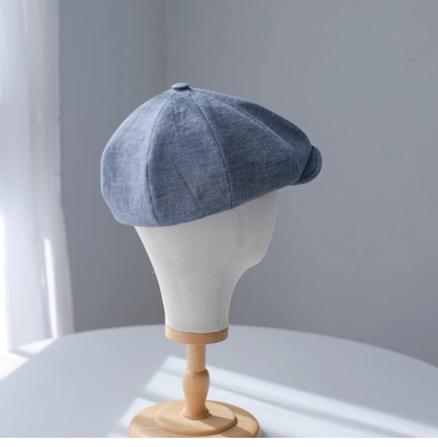 Short Brim Linen Newsboy Cap MsPineappleCrafts