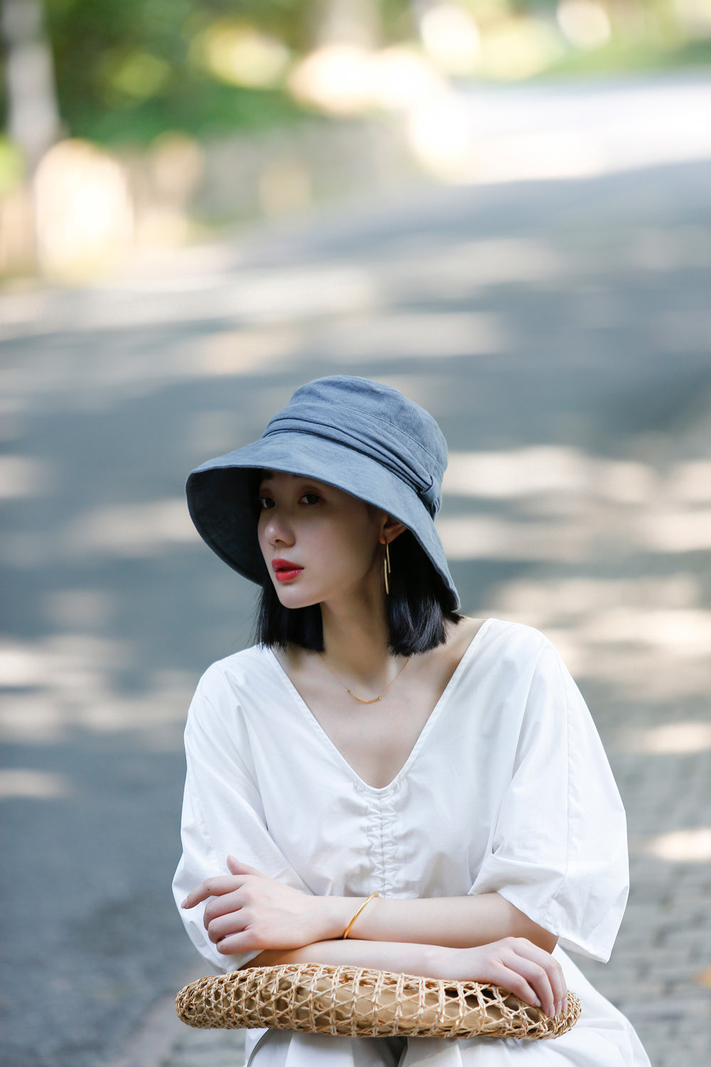 Wide Brim Bucket Hat with Adjustable Fit MsPineappleCrafts