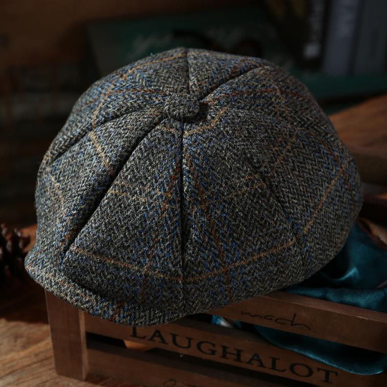Unisex 8 panel Newsboy Wool Cap