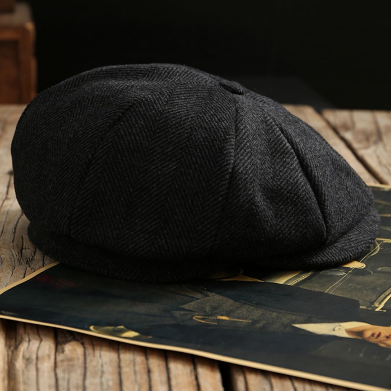 Unisex 8 panel Newsboy Wool Cap