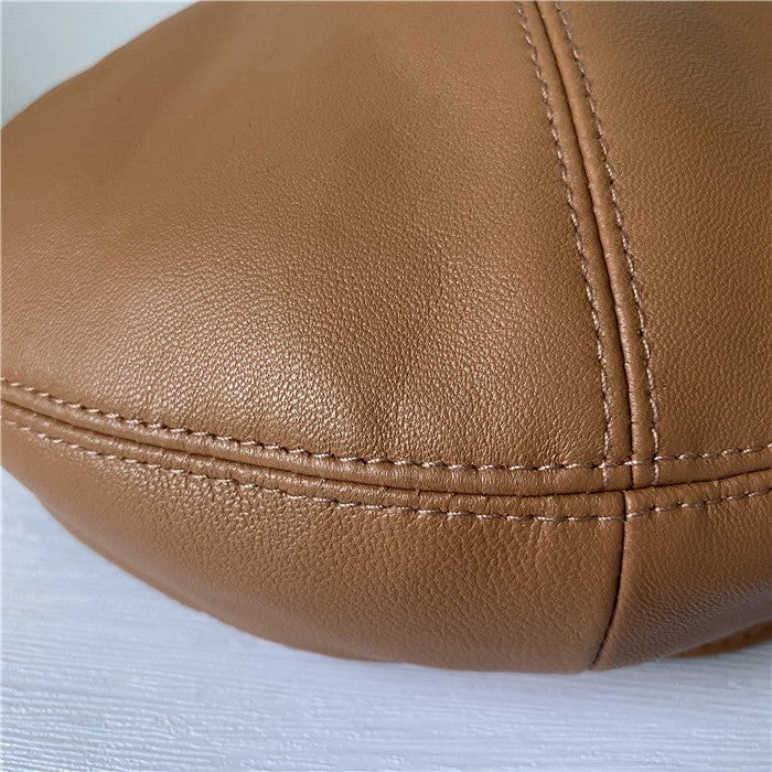 Premium Lambskin Leather Beret - Soft French-Style Hat for Women MsPineappleCrafts