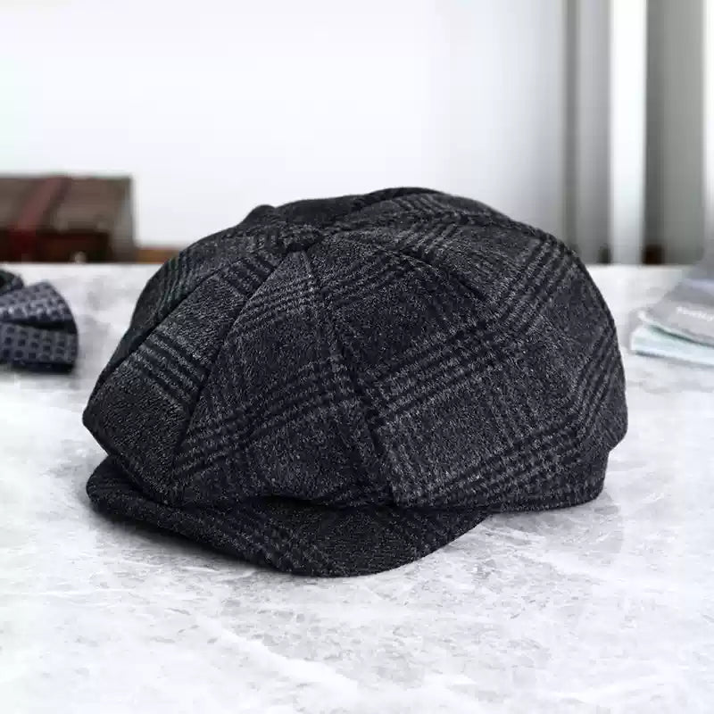 Unisex 8 panel Newsboy Wool Cap