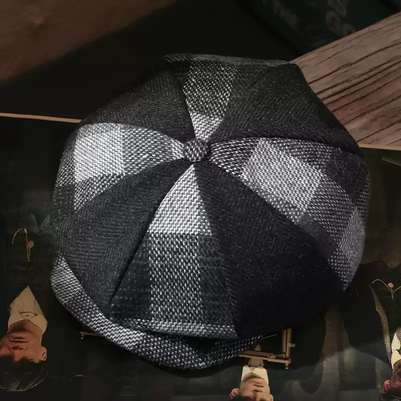 Unisex 8 panel Newsboy Wool Cap