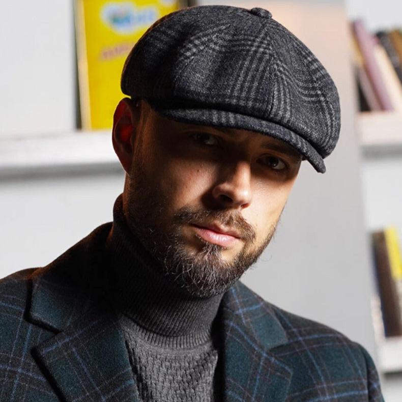 Unisex 8 panel Newsboy Wool Cap