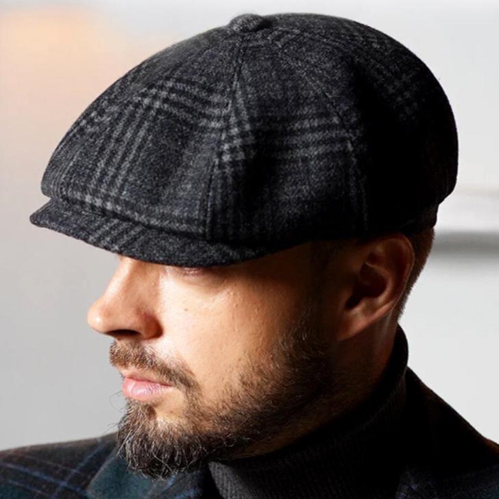 Unisex 8 panel Newsboy Wool Cap