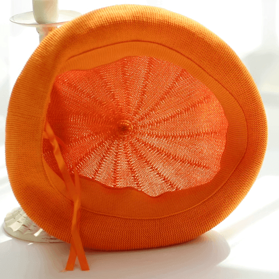 Matching SUmmer Persimmon Berets for Kids and Parents - Mspineapplecrafts