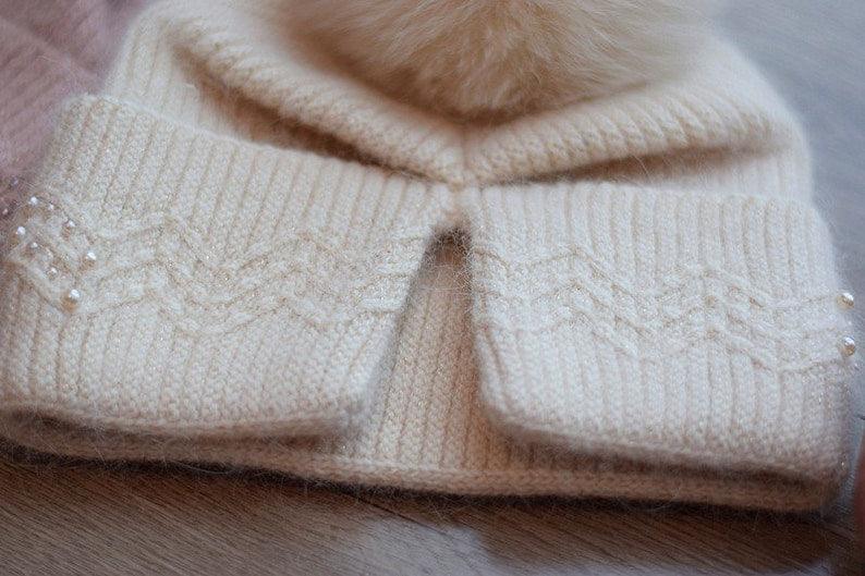 2 Way Knitted hat with Removable Pom Pom - Mspineapplecrafts