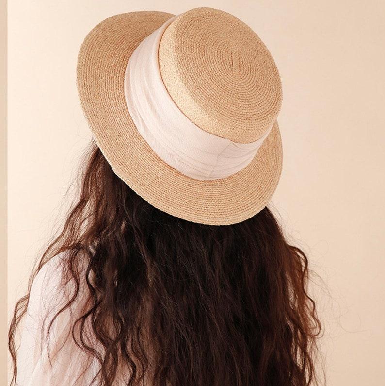 Fedora Straw Boater Hat for Women - Mspineapplecrafts