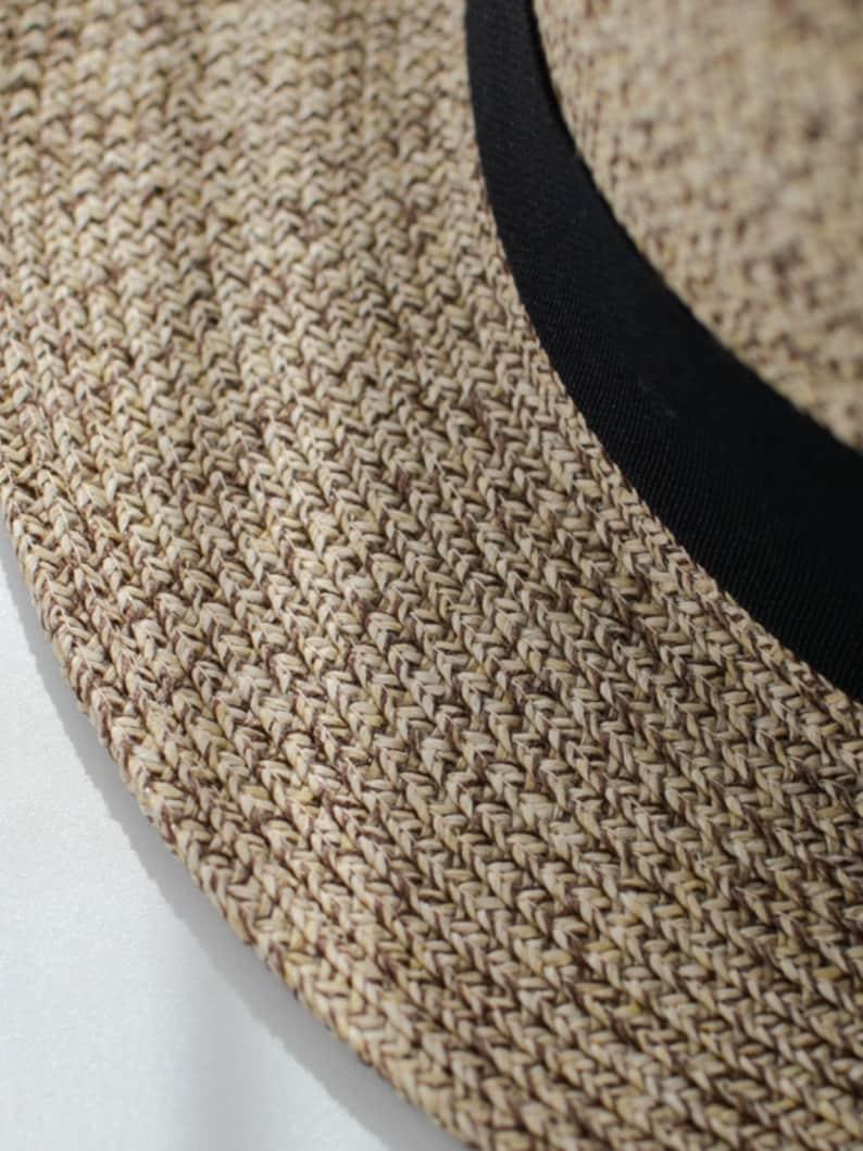 Flat Top Straw Fedora Panama Hat - Mspineapplecrafts