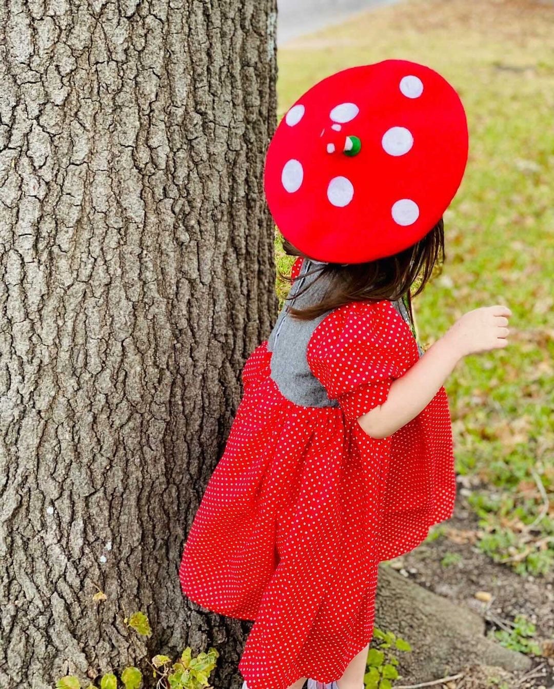 Red Mushroom Beret For Women and Kids.