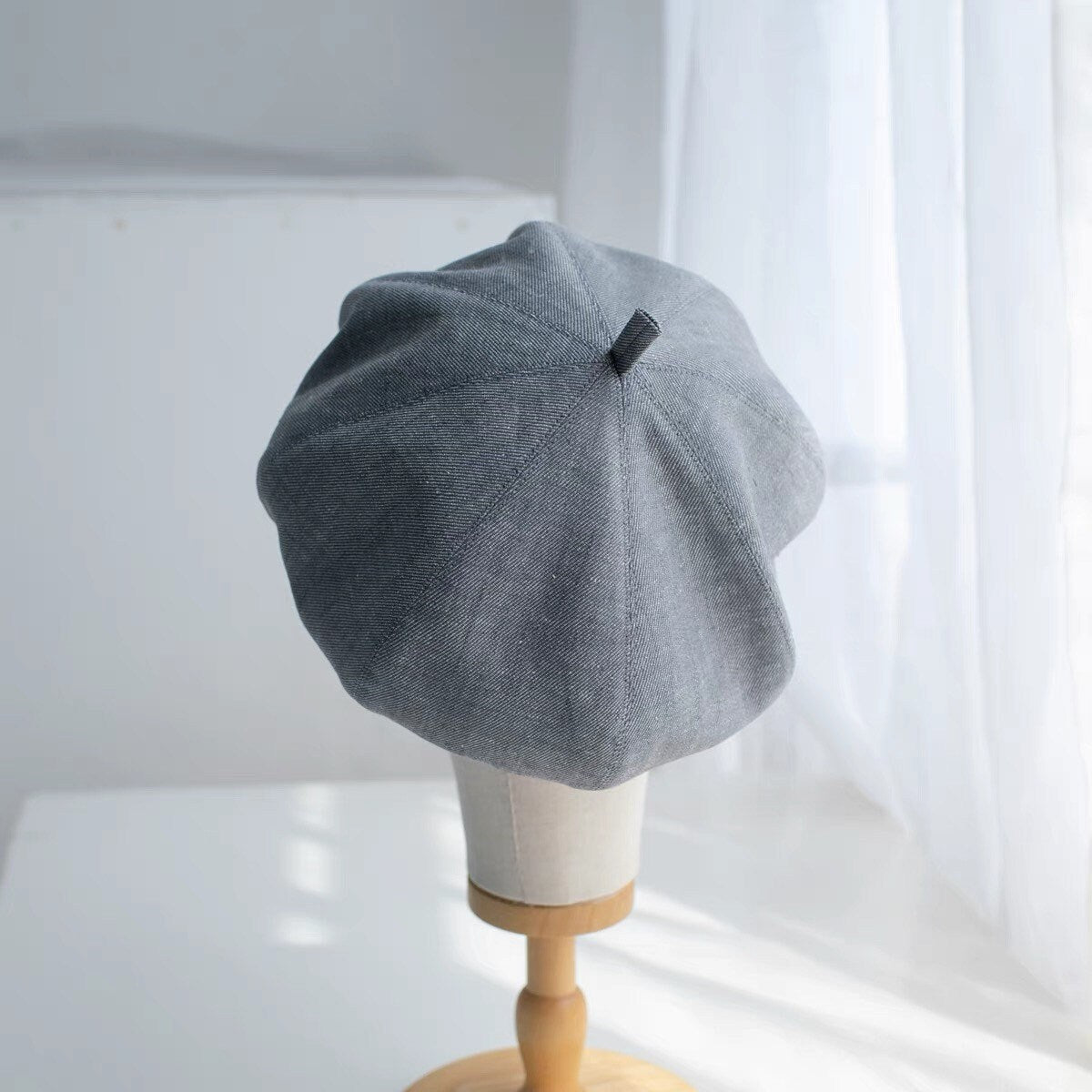Oversize Spring/Summer Linen Beret for Women and Girls.