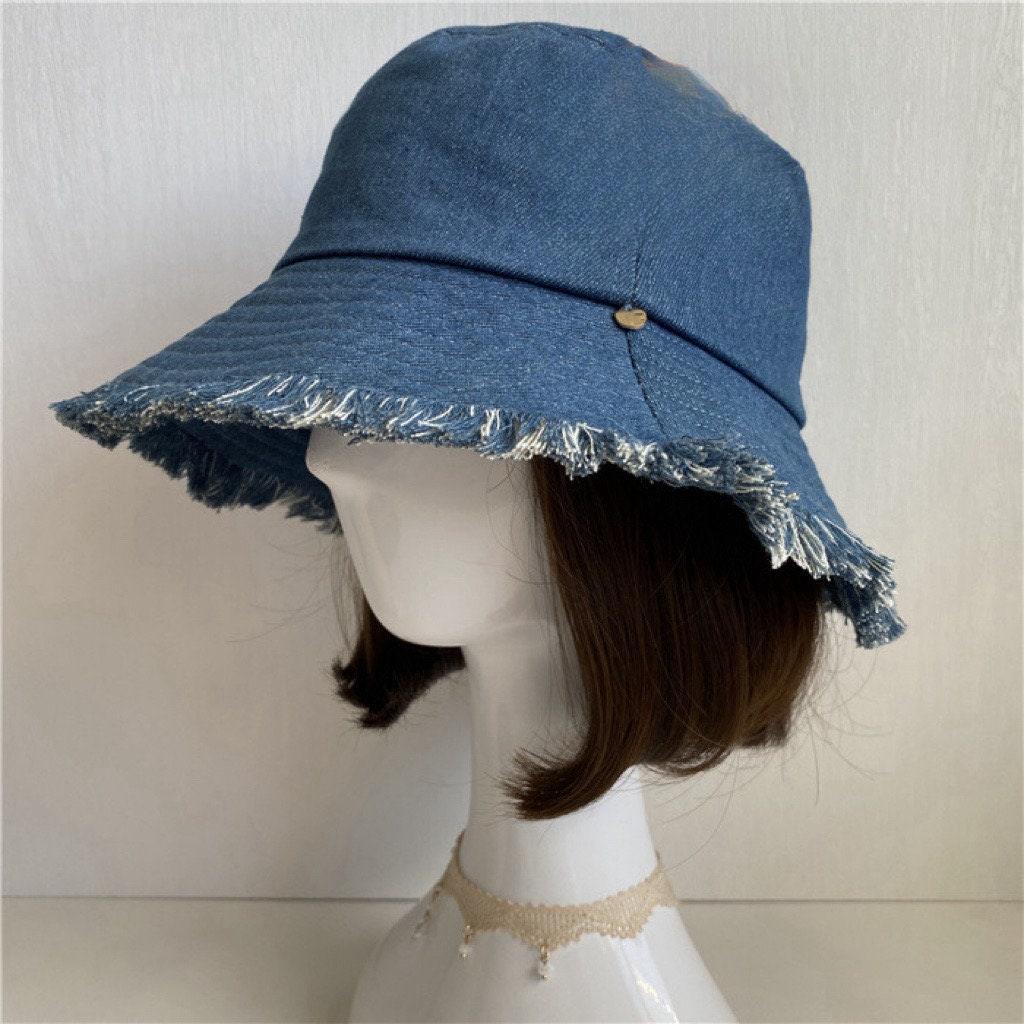 Wide Brim Denim Unisex Bucket Hat - Mspineapplecrafts