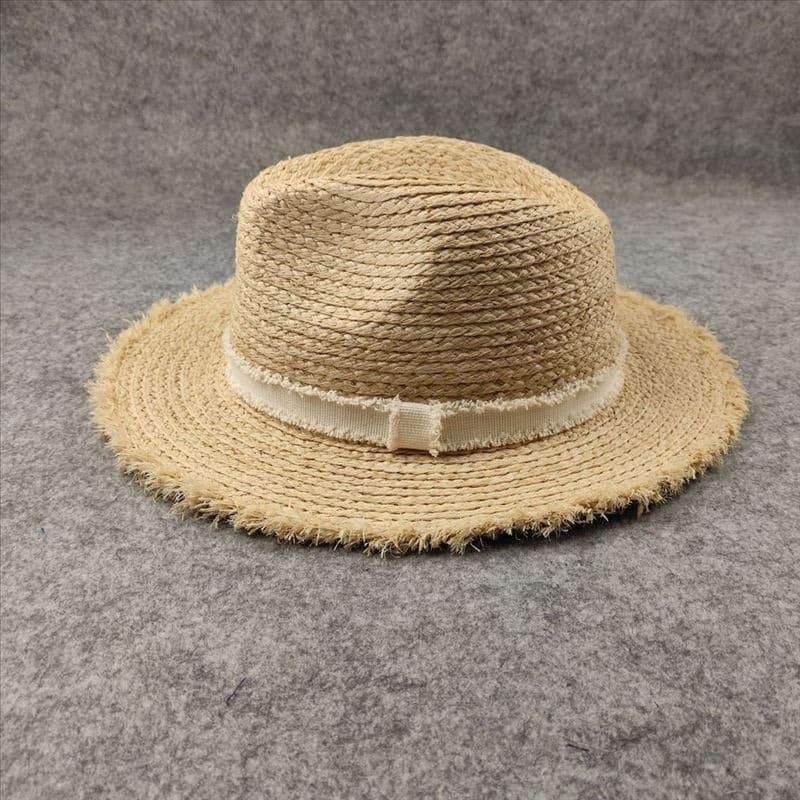 Unisex Raffia Straw Fedora Hat - Mspineapplecrafts