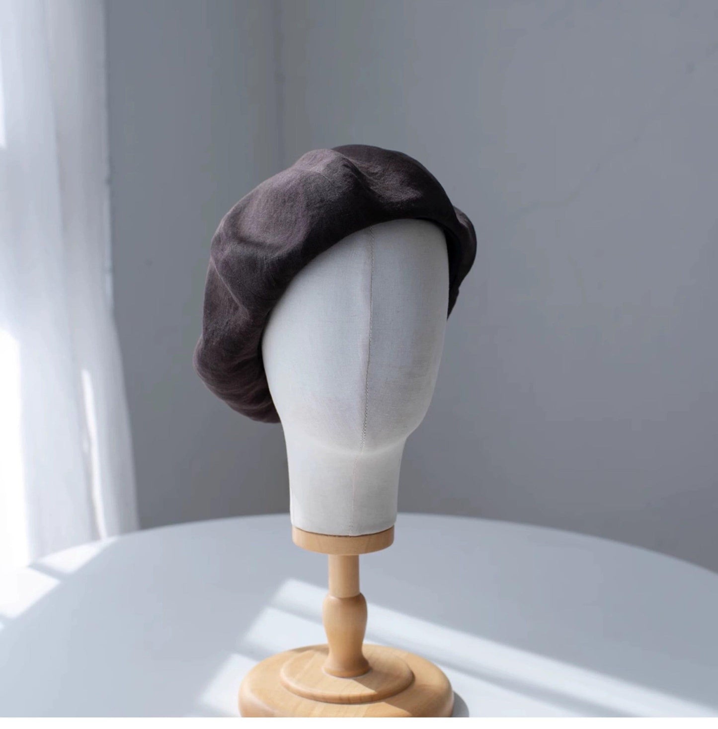 Oversized Linen Beret Hat - Mspineapplecrafts