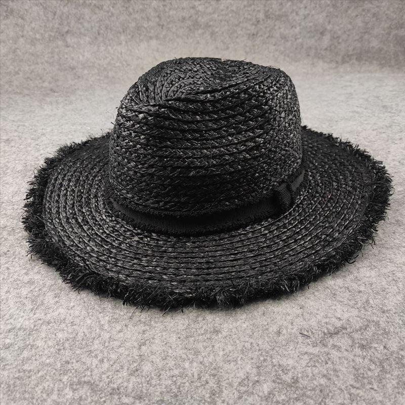 Unisex Raffia Straw Fedora Hat - Mspineapplecrafts