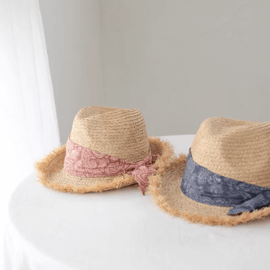 Raffia Straw Panama Hat.