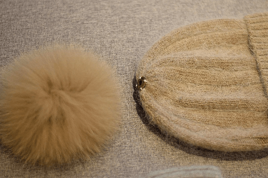 2 Way Knitted Beanie hat with Removable Pom Pom - Mspineapplecrafts