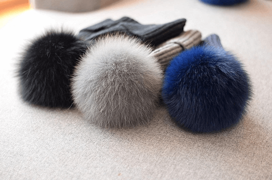 2 Way Knitted Beanie with Removable Pom Pom for Women.