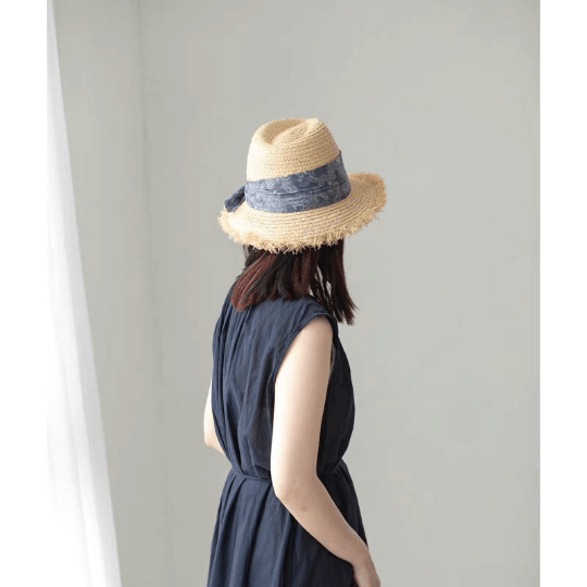 Raffia Straw Panama Hat.