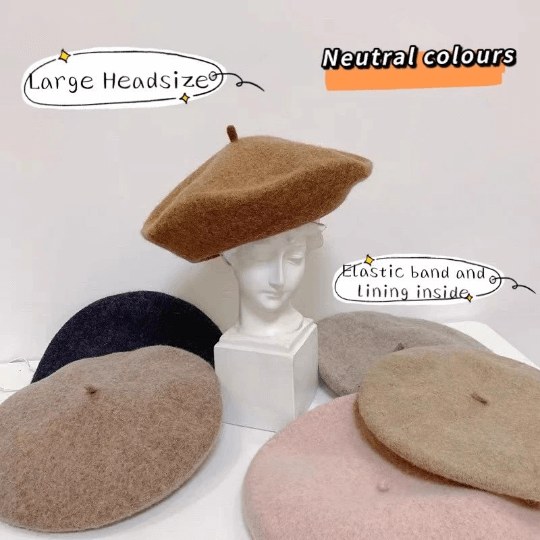 Oversized Beret for Women(Fits for large head), Made with 100% wool.